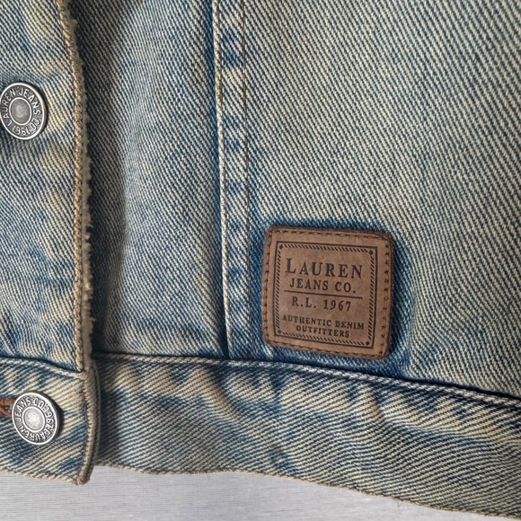 Lauren Jeans Co Ralph Lauren Sherpa Lined Sedona Denim Vest Womens M Blue - Picture 4 of 9